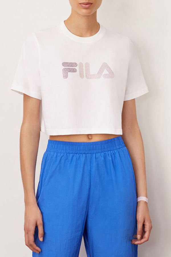 Fila Nasiba Crop Women's Tee - White,NZ 728-91263